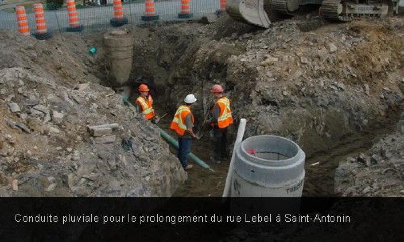 Conduite pluviale pour le prolongement de la rue Lebel à Saint-Antonin